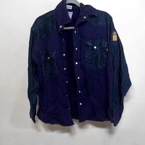 Just In Trend Pearl Snap Denim & Purple
Fire Resistant Button Up FR Work Shirt M